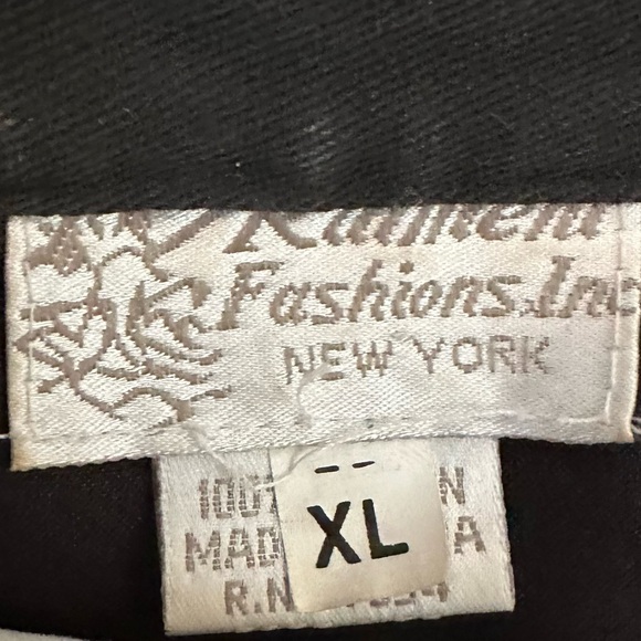 Vintage Embroidered Artsy Kimono Style Floral Black Button Down Jacket size XL - Picture 9 of 10